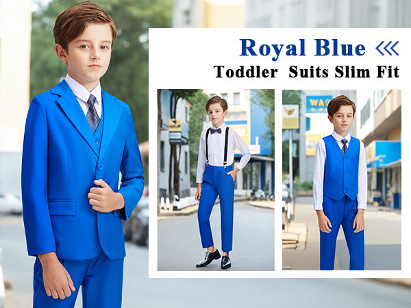 blue boys suit kids formal suits set royal blue boys vest pants set dress clothes 