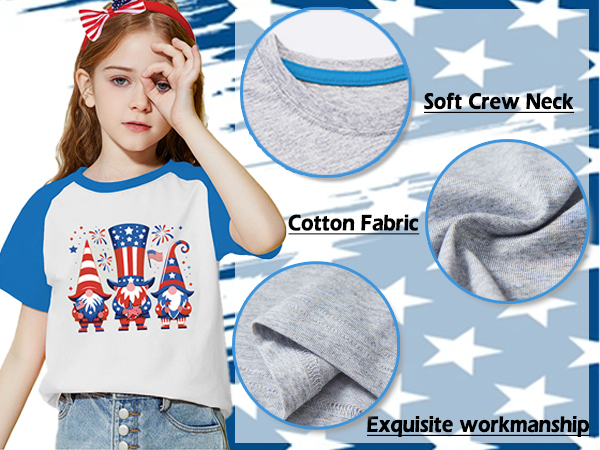 Patriotic 4th of July American Flag Shirts Boys Girls Independence Day T-Shirt 