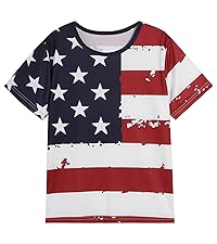 Boys Girls 3D Graphic Printed USA Flag T-Shirt Novelty Fashion Short Sleeve Tees Sports Tops 