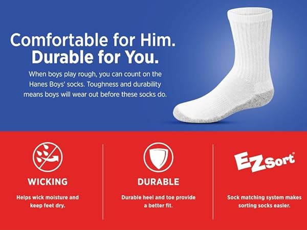 durable socks, comfort, tough, boy socks, kid socks