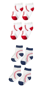 Baby Boys Girls Birthday Baseball Socks 2-Pair Packs