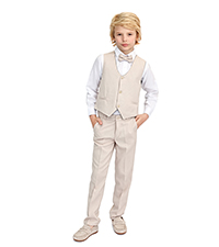 Lilax Boys Formal Suit 4 Piece Vest, Pants and Tie Dresswear Suit Set