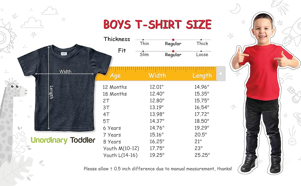 Size Chart - Boys - Unordinary