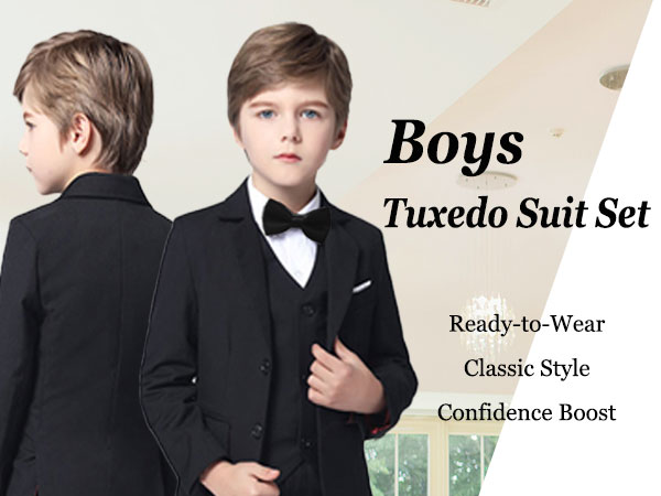 Boys 5 Piece Tuxedo Suit