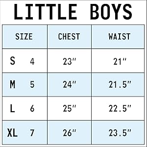 little boy size chart