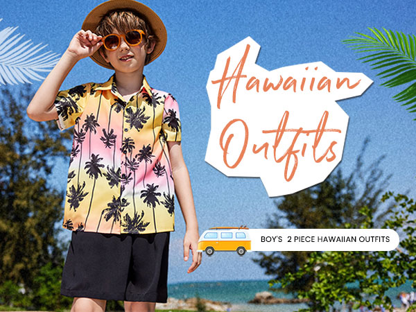 boys hawaiian shirt and shorts set