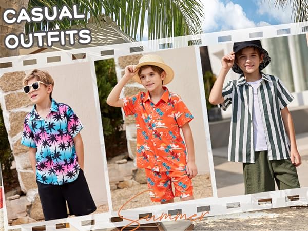 boys hawaiian short set