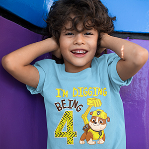 4th birthday paw patrol shirt big brother big sister shirt for birthday boy i''m digging