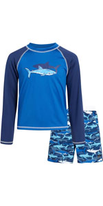 2 Piece UPF 50+ Swim Trunks and Short Sleeve Swim Shirt