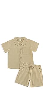 toddler boys white short set