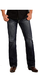 Rock and Roll Denim Relaxed Fit Pistol Straight Leg Medium Wash