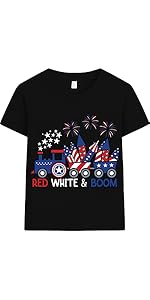 boys kids american flag t shirt red white blue train 4th of july usa tee memorial day clothes