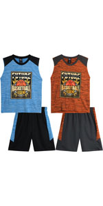 Shorts Set – 4 Piece Active Performance Tank Top and Gym Shorts