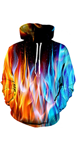 3D Graphic Flame Hoodies