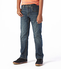 Waist-down image of boy wearing Levi''s denim