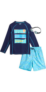 Boys'' Rash Guard Set with Goggles