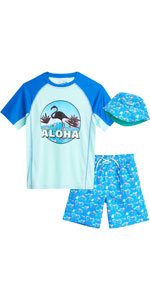 Boys'' Rash Guard Swimwear Set with Hat