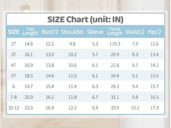 Size chart 