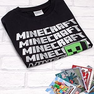 Minecraft t-shirt folded with writing showing