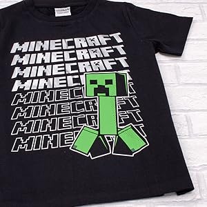 Minecraft t-shirt closer view showing Creeper image on front 