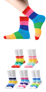 girls seamless socks rainbow socks