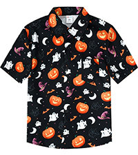 pumpkin button down shirt