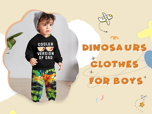 Toddler Boy Clothes 2T-3T-4t-5t-6t Boys Clothes Fashion Fall Winter Outfit Cool Dinosaur Print