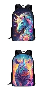 Cool Unicorn Rhinoceros Animal Backpack For Kids