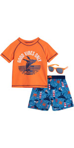 Baby Boys'' Rash Guard Set - 3 Piece