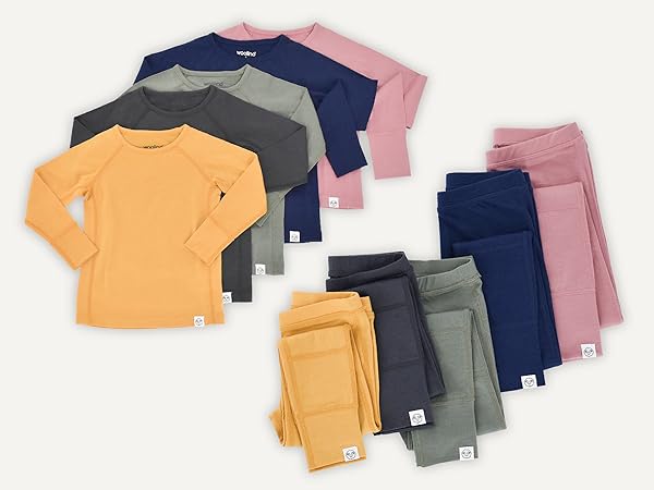 Collection of Woolino Kids'' Merino Wool Thermal Base Layers.