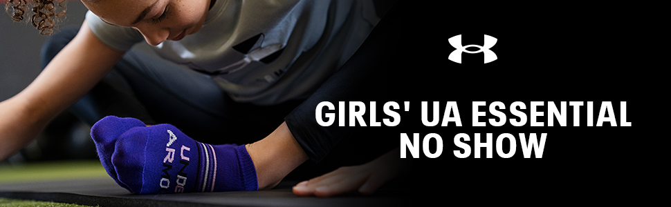 Under Armour Girls'' Essential No Show Socks