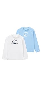 Boys Long Sleeve Sun Protection Rash Guard Swim Shirt