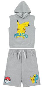 Boys Pokemon Hooded T-Shirt and Shorts Set