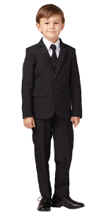 Avery Hill 5-Piece Boy''s Slim Fit 2-Button Suit