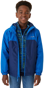 Eddie Bauer Boys'' Rain Jacket - Lone Peak Waterproof 3-in-1 Insulated Windbreaker