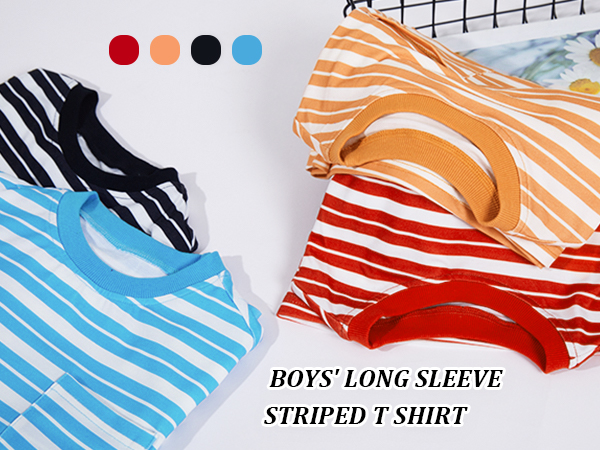 boys long sleeve striped t shirts