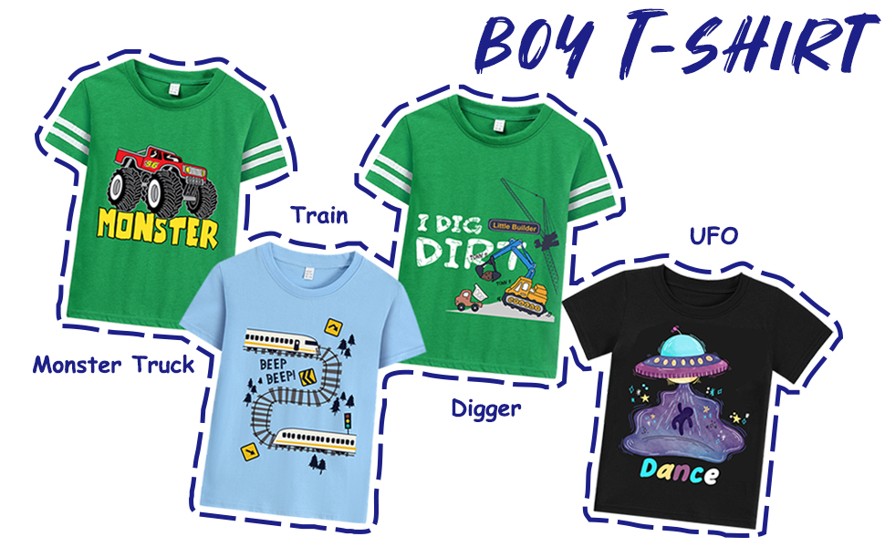 boy tshirt,boy summer shirt,boy tee top,boy monster truck shirt,boy ufo tshirt,boy train tshirt