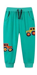 Toddler Boys Green Tractors Sweatpants