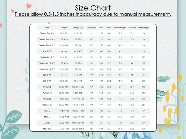 size chart