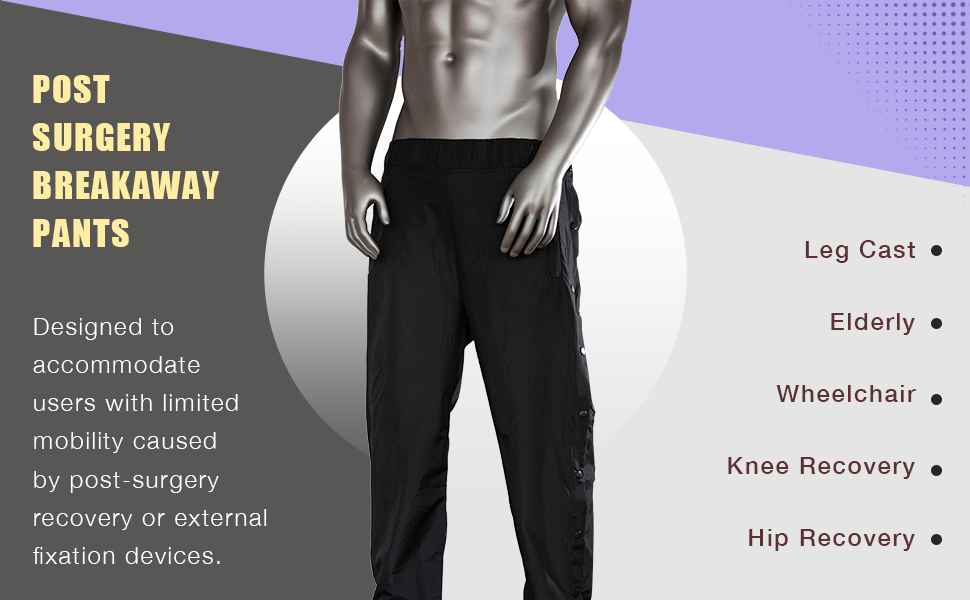 Men Athletic Pants, Tearaway Pants, Retro Windbreaker Pants