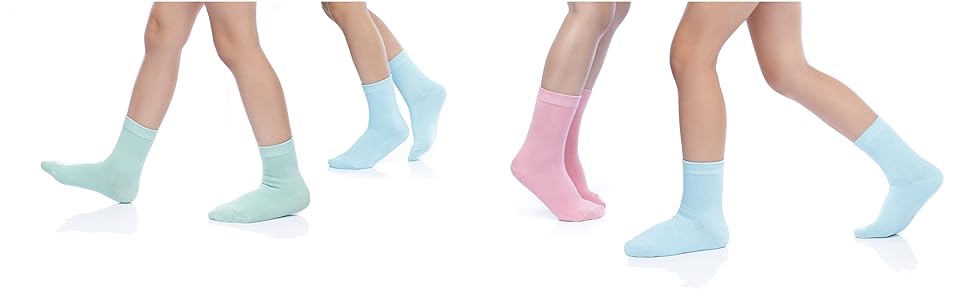 SUNBVE Cotton Cew Athletic Socks for Kids Boy Girl