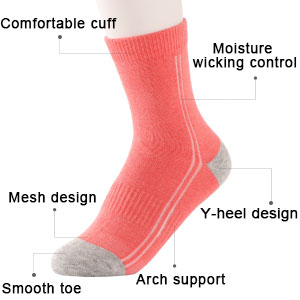 seamless cotton athletic crew socks for kids boy girl