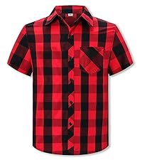 Short-Sleeved Plaid Shirt