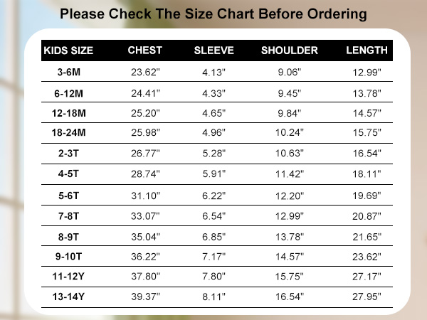 SIZE CHART