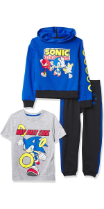 Sonic The Hedgehog 3-Piece Hoodie, Tee, & Jogger Set