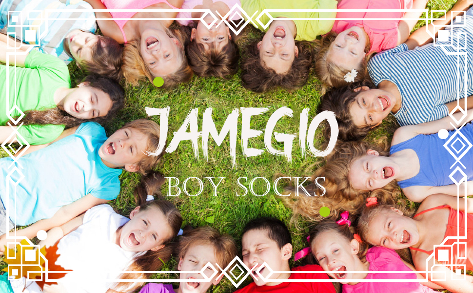 Jamegio Toddler Kids Boys Girls Soft Crew Socks for 2-8 Years Boys Girls -9 Pairs