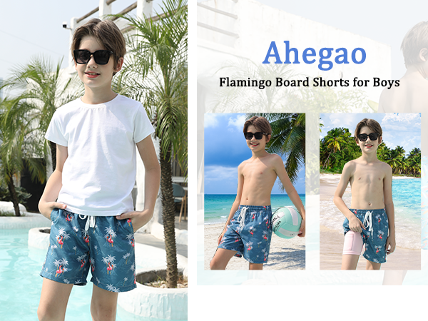 Boy''s Flamingo Swim Shorts