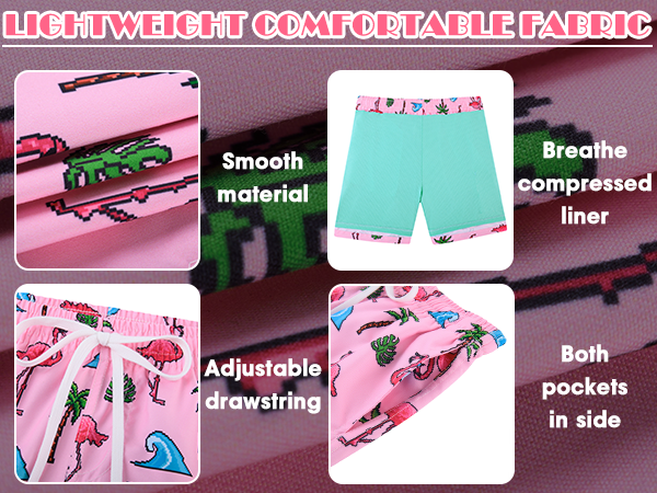 Flamingo Swim Trunks for Boys