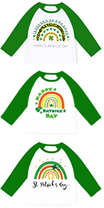 Kids St Patricks Day Shirts Toddler Unisex Boys Girls Raglan Shirts