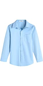 Boys&amp;#39; Solid Long Sleeve Dress Shirt